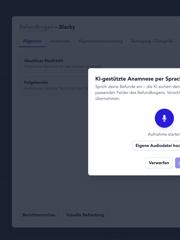 Dierenartsrapporten met AI Dierenartsrapporten met AI