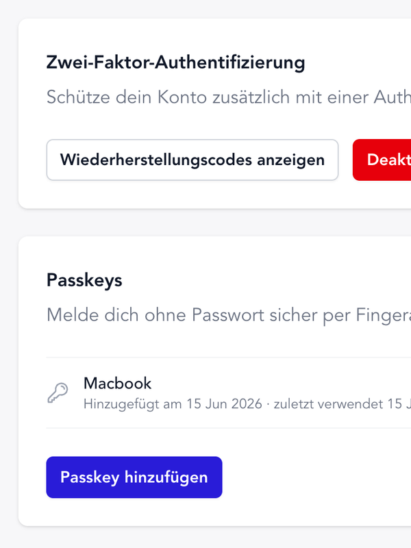 Tweestapsverificatie & Passkeys Tweestapsverificatie & Passkeys